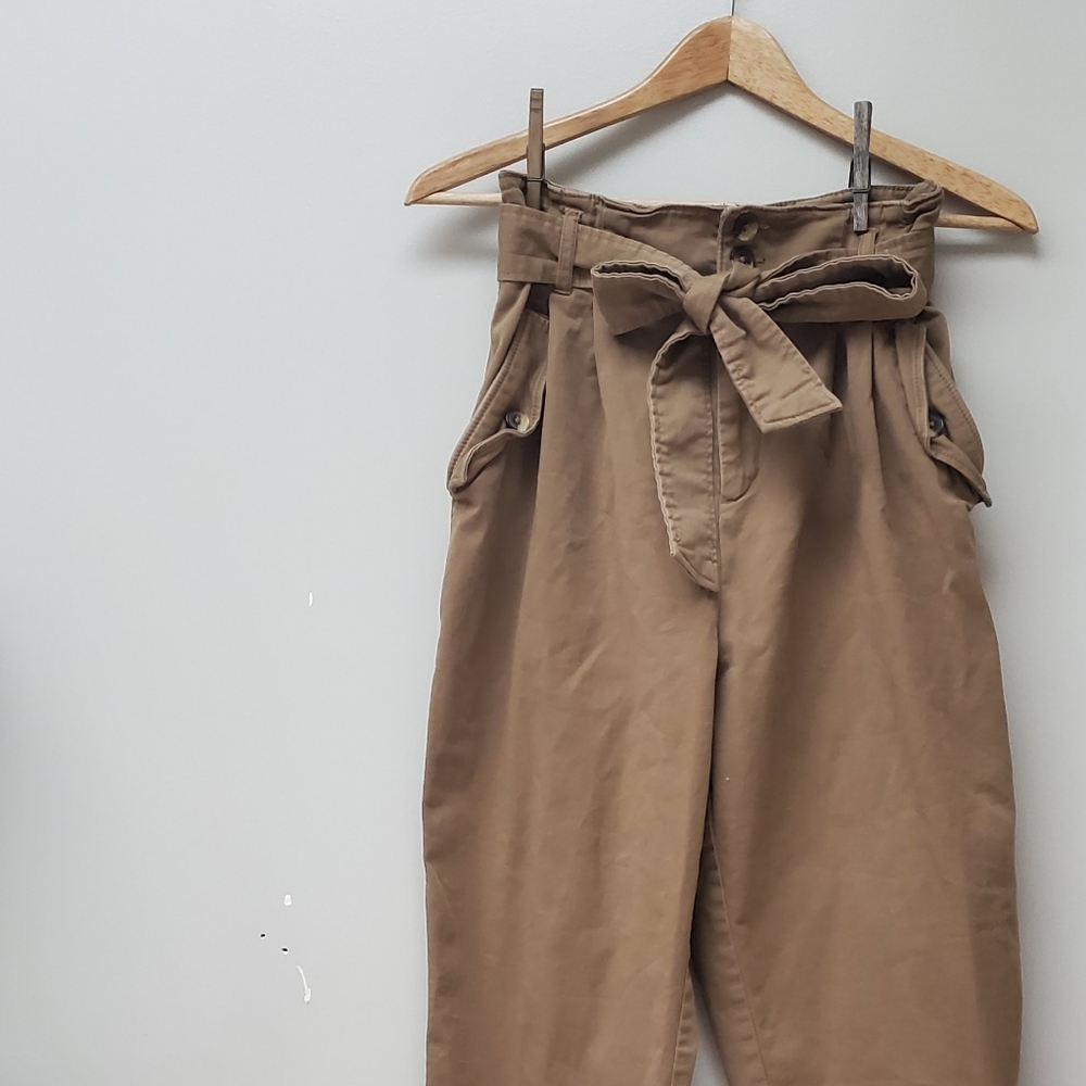 H&M Tan Paperbag Waist Pants